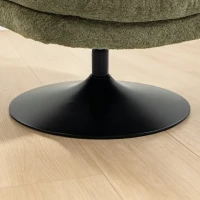 HOMCOM Loungestoel met voetenbank, 360° draaibaar, fluweel met druppelstructuur, verstelbare voetenbank, groen(m-10)