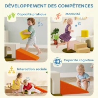 AIYAPLAY Parcours motricité bébé 8PCS, module motricité Bébé en mousse avec housse en velours lavable 51 x 40 x 40 cm multicolore(m-10)