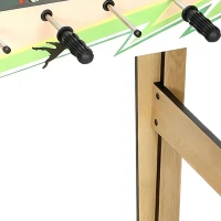 SPORTNOW Baby-Foot Enfant 18 Joueurs 2 Balles, Barres 360°, Poignées Antidérapantes, Compteurs de Score, 75x66x75cm, Bois Naturel(m-13)