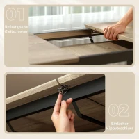 HOMCOM Uitschuifbare eettafel 140-180 cm voor 6-8 personen, rechthoekig in industriële stijl met stalen frame, bruin(m-6)