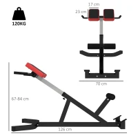 SPORTNOW Cadeira Romana para Hiperextensões com Altura e Encosto Reguláveis, 120 kg, para Treino de Abdominais e Costas(m-3)