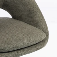 HOMCOM Silla de Oficina Ergonómica en Chenilla, Altura Regulable, Reposabrazos Integrados, Gira 360°, 59x60x79-89cm, Verde Oscuro(m-7)