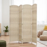 HOMCOM Paravent intérieur en bois 4 panneaux séparateur de pièce pliable pour salon chambre 180 x 180 cm chêne(m-11)