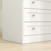 HOMCOM Guarda-roupa Quarto com 4 Portas, 3 Gavetas, Barra de Suspensão e Prateleira Regulável, 120 x 50 x 176,5 cm, Branco(m-7)