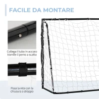 HOMCOM Porta da calcio da esterno con bersaglio, 186x62x123 cm, nero(m-4)