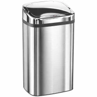 HOMCOM Poubelle à capteur de mouvement ouverture automatique 1 bac de 30 L en acier inoxydable(m-12)