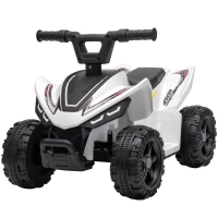 AIYAPLAY Kinder Quad Elektro 6V Kinderquad mit Lithium-Akku Vorwärtsfunktion Lenkerknopf-Steuerung 1,5-2 Jahre Weiß(m-11)