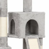 PawHut Grote krabpaal 184 cm, kattenboom met 3 krabstammen, ligplekken, speelbal, hangmat en ladder, voor katten tot 6 kg(m-10)