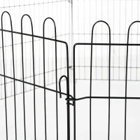 PawHut Parque de Juegos para Perros 8 Paneles 71x61 cm Plegables Jaula Metálica para Mascotas con Puerta para Jardín Patio Exterior Negro(m-9)
