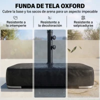Outsunny Base para Sombrilla con Funda Bolsas de Arena Pie para Sombrilla Postes Ø48 mm Rellenable Arena 80kg Arena Húmeda 90 kg(m-7)