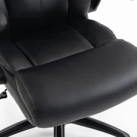 HOMCOM Chaise Bureau Ergonomique avec Accoudoirs Relevables, Fauteuil de Bureau en PU, Hauteur Réglable, Fonction Bascule, Noir(m-10)