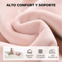 HOMCOM Silla de Oficina Forma de Pétalo con Ruedas de Terciopelo Función Basculante Asiento Ancho Altura Ajustable Rosa(m-6)