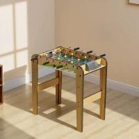 SPORTNOW Baby-Foot Enfant 18 Joueurs 2 Balles, Barres 360°, Poignées Antidérapantes, Compteurs de Score, 75x66x75cm, Bois Naturel(m-2)