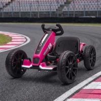 AIYAPLAY Go-Kart Elétrico para Crianças 12V Gokart com 2 Motores, Assento ajustável em 4 posições Arranque suave Rodas EVA Faróis LED(m-5)