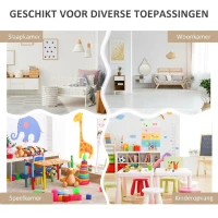 HOMCOM Kinderrek met Lade, Boekenkast met Vakken, 60 x 29,9 x 90 cm, Wit(m-7)