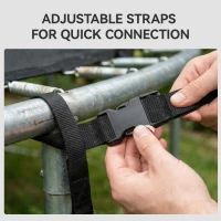 SPORTNOW 4Pcs Trampoline Anchor Kit, 32 cm Galvanised Trampoline Stakes, Spiral Ground Anchors with Triangle Head, Straps(m-7)
