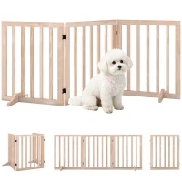 PawHut Barrière de Sécurité pour Chien Barrière Chien Sans Perçage Pliable et Autoportante 3 Panneaux 150 x 36 x 61 cm Naturel(m-17)