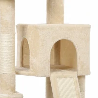 PawHut Krabpaal 184 cm met 3 krabpalen, ligplekken, speelbal, hangmat en ladder, voor katten tot 6 kg(m-10)