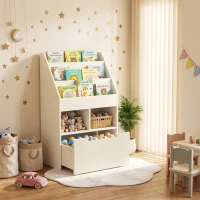 HOMCOM Kinderrek met Lade, Boekenkast met Vakken, 60 x 29,9 x 90 cm, Wit(m-9)
