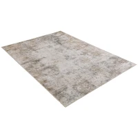 HOMCOM Alfombra de salón, poliéster, diseño artístico moderno, lavable, Marrón(m-1)