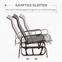 Outsunny Metalen schommelstoel relaxstoel tuinstoel tuin schommel stoel bruin(m-4)