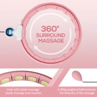 SPORTNOW Smart Weighted Hula Hoop, Massage Hula Ring w/ 16 Detachable Knots, 360° Auto-Rotating Ball, Digital Counter, Pink(m-4)
