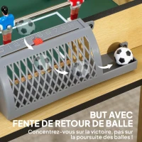 SPORTNOW Baby-Foot Enfant 18 Joueurs 2 Balles, Barres 360°, Poignées Antidérapantes, Compteurs de Score, 75x66x75cm, Bois Naturel(m-7)