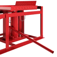 HOMCOM Lot de 2 Rampes d'Accès avec Cric Hydraulique 3T, Hauteur Réglable, Largeur d'Accès 230mm, 114x34,5x27cm, Rouge(m-11)