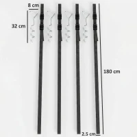SPORTNOW 4Pcs Trampoline Anchor Kit, 32 cm Galvanised Trampoline Stakes, Spiral Ground Anchors with Triangle Head, Straps(m-3)