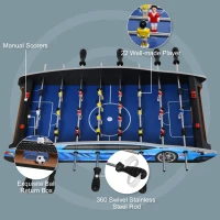 HOMCOM 29 Inch Mini Tabletop Football Foosball Gaming Table  Play Fun Game 74.5L x 36.1W x 12H CM(m-6)