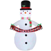 Outsunny Om de Zăpadă Gonflabil de Crăciun 205 cm cu Lumini LED și Muzică Decorațiune de Crăciun pentru Grădină Curte Terasă Casă(m-7)