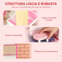AIYAPLAY Casa delle Bambole in Legno per Bambini, 3 Piani con 10 Mobili, 6 Stanze, Regalo per Ragazze 3-6 Anni, Rosa(m-7)