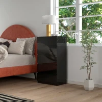 HOMCOM Comodă cu 5 Sertare din Lemn, pentru Dormitor, Design Modern și Multifuncțional, 55x34x100 cm, Negru(m-7)