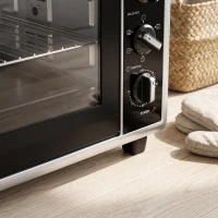 HOMCOM 46 L mini-oven met draaispit, hetelucht, temperatuurregeling en timer, 1800 W, zwart(m-12)