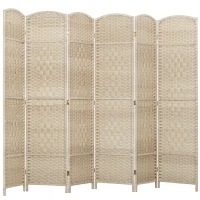 HOMCOM Paravent intérieur en bois 6 panneaux séparateur de pièce pliable pour salon chambre 270 x 180 cm Chêne(m-1)