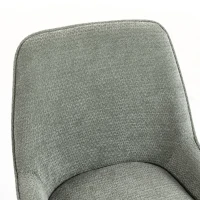 HOMCOM Conjunto de 2 Cadeiras de Sala de Jantar Giratórias a 360° Cadeiras de Cozinha Estofadas em Chenille Encosto Curvo Verde(m-6)