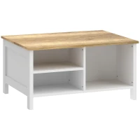 HOMCOM Baú de Armazenamento com Tampa Elevatória, 80x60x40 cm, Efeito Madeira Natural(m-1)