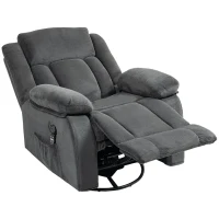 HOMCOM Fotoliu relax cu masaj prin vibrații și încălzire, fotoliu rotativ reglabil manual cu funcție de balans și arcuri pocket, Gri(m-1)