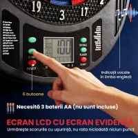 SPORTNOW Țintă Electronică pentru Darts, 6 Săgeți și Display LCD, pentru 8 Jucători, 18 Jocuri și 159 de Variante(m-5)