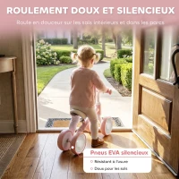 AIYAPLAY Draisienne Bébé 1-2 Ans, 4 Roues Lumineuses, Siège Réglable, Direction Limitée, Pneus EVA Silencieux, 52x22x37cm, Rose(m-7)