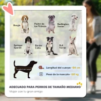 PawHut Carrito para Perros y Gatos Plegable hasta 20 kg Cochecito para Perros Medianos de 3 Ruedas de Goma y Frenos Cojín Gris(m-4)