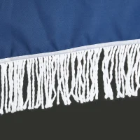 Outsunny Ombrellone Rotondo e Inclinabile a 8 Stecche con Manovella, in Poliestere e Acciaio, Ø213x234 cm, Blu e Beige(m-9)