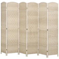 HOMCOM Paravent intérieur en bois 6 panneaux séparateur de pièce pliable pour salon chambre 270 x 180 cm Chêne(m-8)