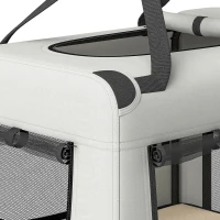 PawHut Sac de transport pour chien souple avec sangle de sécurité, coussin lavable et gamelle pliable, gris clair(m-14)