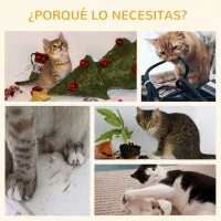 PawHut Árbol Rascador para Gatos Pequeño Altura 52 cm Torre Escalador de Gato con Cama Redonda Cojín de Felpa Suave y Poste Rascador 50x50x52 cm Café y Blanco(m-6)