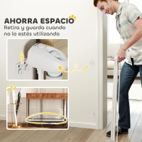 PawHut Barrera para Perros Retráctil 0-140 cm Barrera de Seguridad con Interruptor de Cierr para Puertas y Escaleras Blanco(m-6)