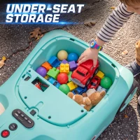 AIYAPLAY 12V Electric Wiggle Car with Pedal, Kids Electric Car with 2 Speeds, Soft Start, Music, Lights for 3-5 Years, Light Blue(m-7)