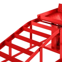 HOMCOM Lot de 2 Rampes d'Accès avec Cric Hydraulique 3T, Hauteur Réglable, Largeur d'Accès 230mm, 114x34,5x27cm, Rouge(m-13)
