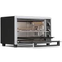 HOMCOM Mini cuptor 46 L cu rotisor, convecție, reglare temperatură și temporizator, 1800 W, Negru(m-1)