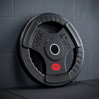 SPORTNOW Olympic Weight Plate, 2"/5cm Weight Disc with Tri-Grips, 20kg Dumbbell Plate for Weightlifting and Strength Training Home Gym Fitness Workout, Black(m-2)